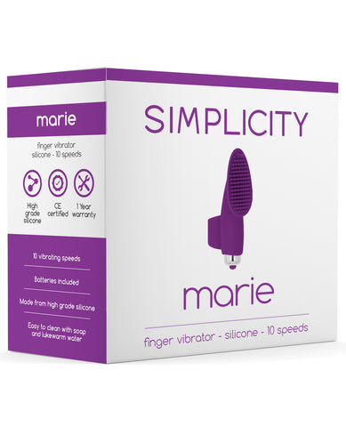 Shots Simplicity Marie Finger Vibrator - 10 Speed Purple