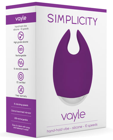 Shots Simplicity Vayle Rechargeable Clitoral Handheld Vibe - 10 Speed Purple