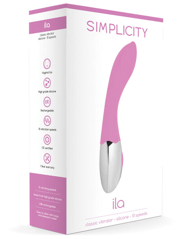 Shots Simplicity Ila Rechargeable Classic Vibrator - 10 Speed Pink