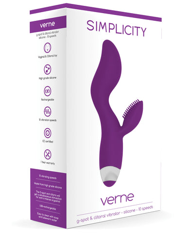 Shots Simplicity Verne Rechargeable Clitoral Vibrator - 10 Speed Purple