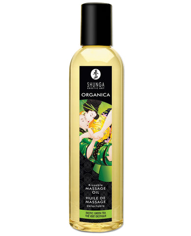 Shunga Organica Kissable Massage Oil - 8 oz Exotic Green Tea