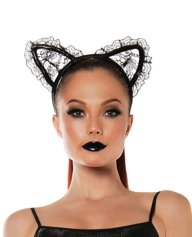 Roleplay Lace Cat Ears Black O/S