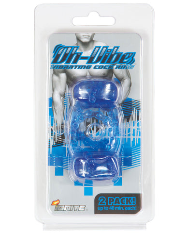 Oh-Vibe Vibrating Cock Ring 2 Pack - Blue