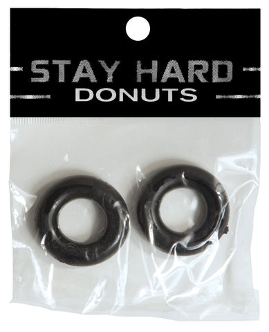 Ignite Thick Power Stretch Donut Cock Ring - 2 Black  2 Pack