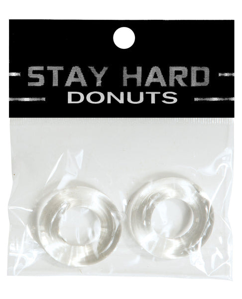 Ignite Thick Power Stretch Donut Cock Ring - 2 Clear  2 Pack