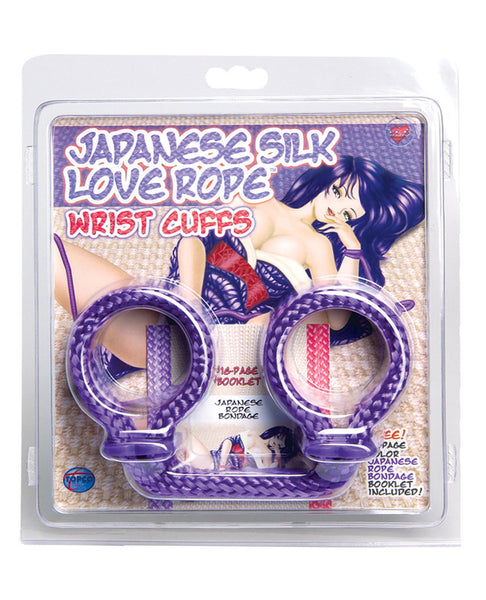 Japanese Silk Love Rope Wrist Cuffs - Purple
