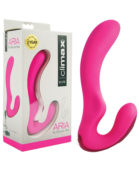 Climax Elite Aria Rechargeable Silicone Vibe - Pink