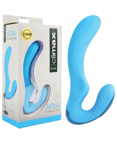 Climax Elite Aria Rechargeable Silicone Vibe - Blue