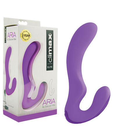 Climax Elite Aria Rechargeable Silicone Vibe - Purple