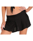 Solid color pleated school girl skirt black