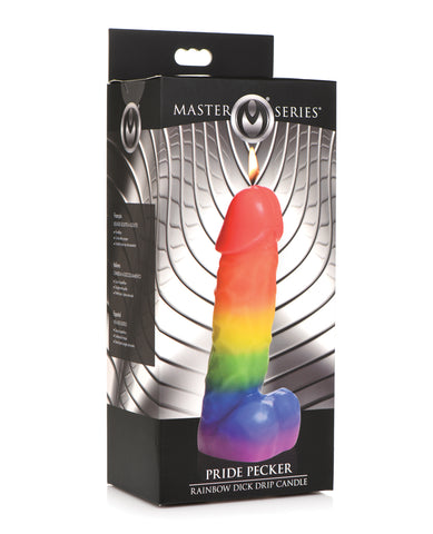 Master Series Pride Pecker Dick Drip Candle - Rainbow