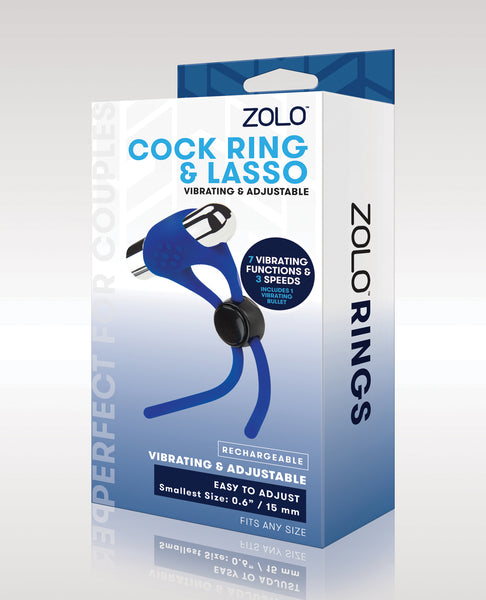 ZOLO Cock Ring & Lasso - Blue